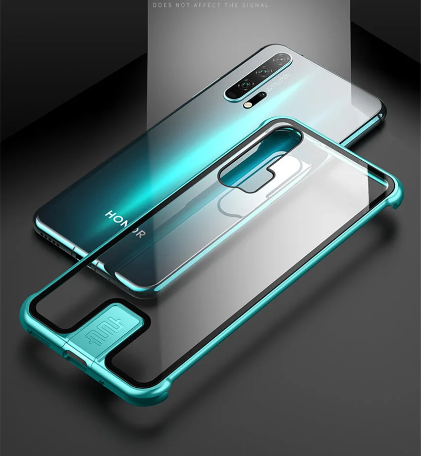 R-just Borderless Series Metal Frame Phone Case For Huawei Honor 20 Protect Case Glass Back Cover Cases For Huawei Honor 20 Pro (8)