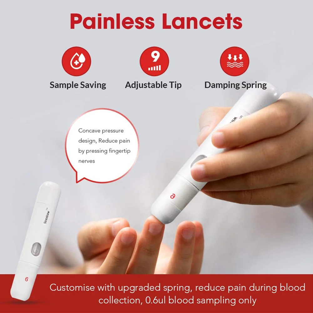 50/100/200/300 PCS Sinocare Safe AQ Smart/Safe AQ Voice Blood Glucose Test Strips & Lancets For Diabetes Test Accurate