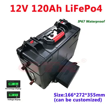 

12V 120Ah lifepo4 lithium battery pack 12V battery waterproof for electric motorcycle tricycle sea motorboat inverter + Charger
