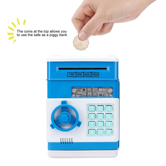 Lovely Automatic Electronic Piggy Bank ATM Password Money Box Cash Coin Saving Box ATM Bank Safe Box Deposit Banknote Toys 3