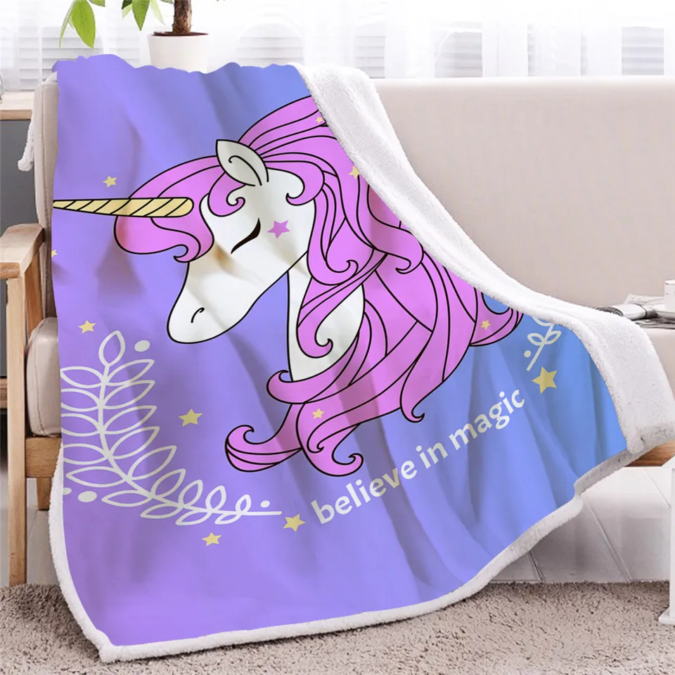 Magical Unicorn Sherpa Fleece Blanket