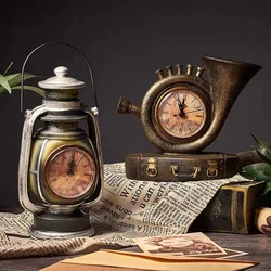 Creative Retro Clock Globe Pendant Study Living Room Vestibule Office Resin Table Pendant Globe Shaped Clock Elegant Home Gift