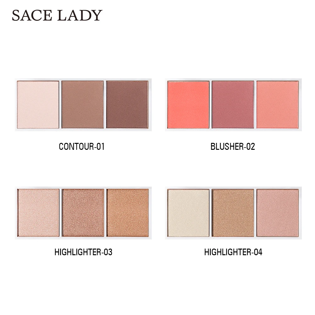 SACE LADY профессиональная палитра румян TSLM1 4 цвета контур лица для макияжа пудра
