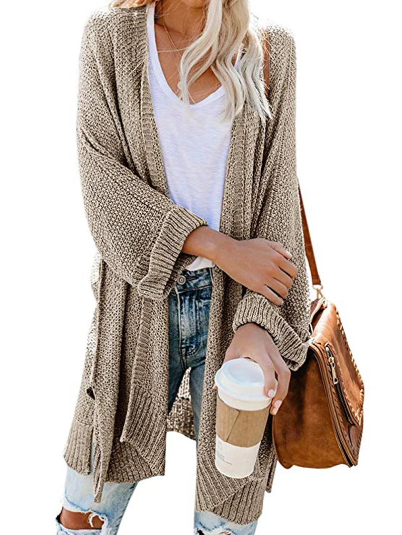 Cardigan Women's Sweaters 2019 Casual Loose Knitted Long Sleeve Winter Women Clothes Tops Ladies Outwear Women Long Cardigan (14)