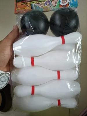 suzakoo one set plastic bowling pins balls indoor sport exercise for children playing