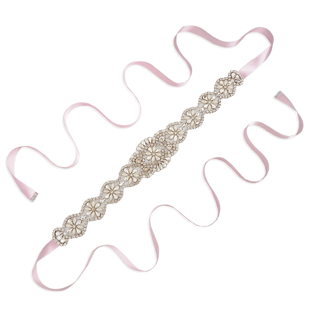 pink TRiXY S161-PRO, женские кристаллы, стразы, пояс для невесты, аксессуары для свадебного платья, свадебные пояса, украшение для невесты - Цвет: pink