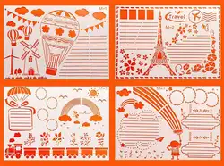 Matériel de peinture ajourée pour école primaire, papier spécial, dessin, outil de calcul manuel, 4 pièces 