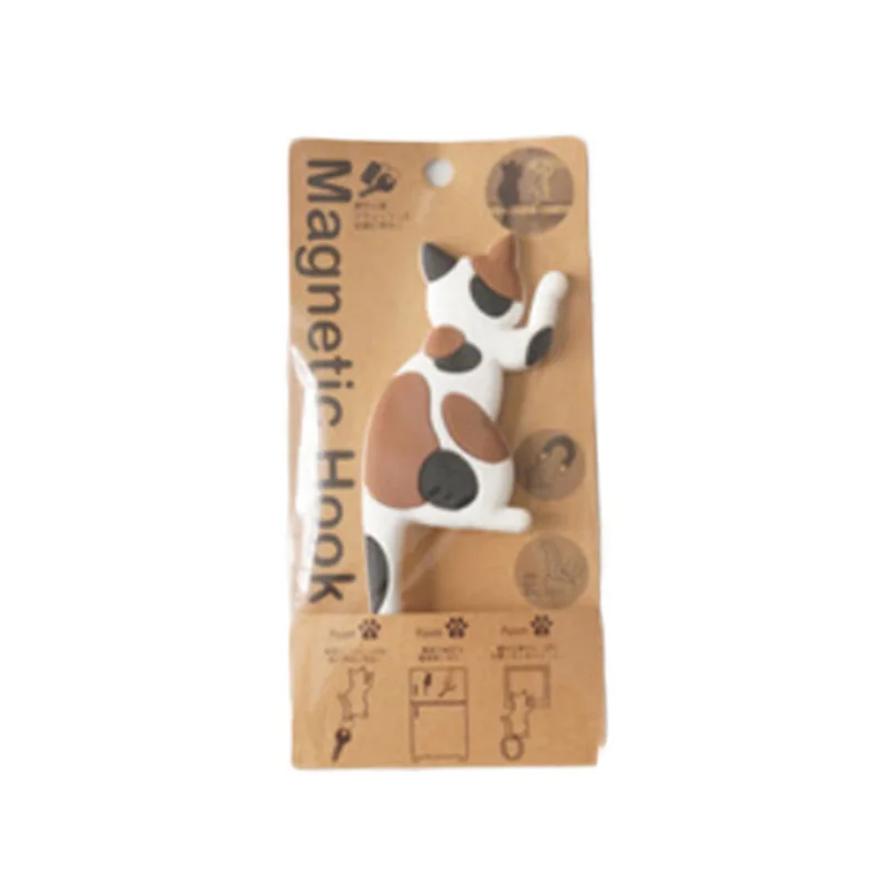 Fridge Magnet Hook Cat Wall Mount Key Holder Cartoon Magnetic Sticker Hooks Gift