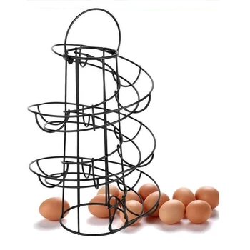 

Multi-Functional Egg Frame Spiral Iron Art DIY Egg Holder Spiral Design Portable Space Saving Decor Home Kitchen Storage