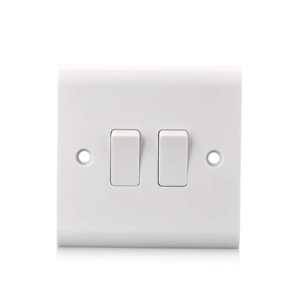 

10A 250V 2 gang 1 2 way Wall Switch Electric Bakelite Material Single plate UK electrical switch 86*86mm
