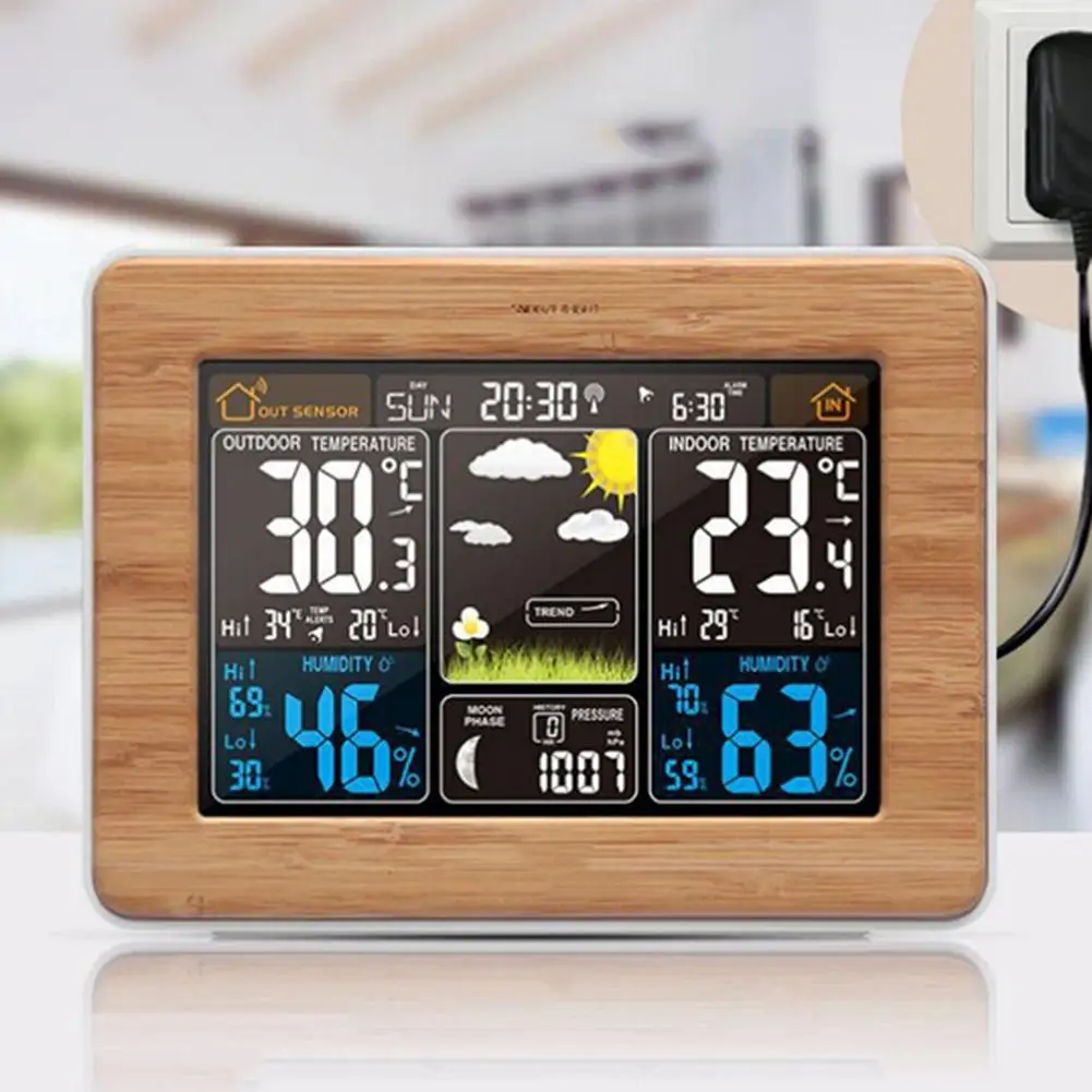 Беспроводная метеостанция будильник термометр календарь с внешним датчиком |