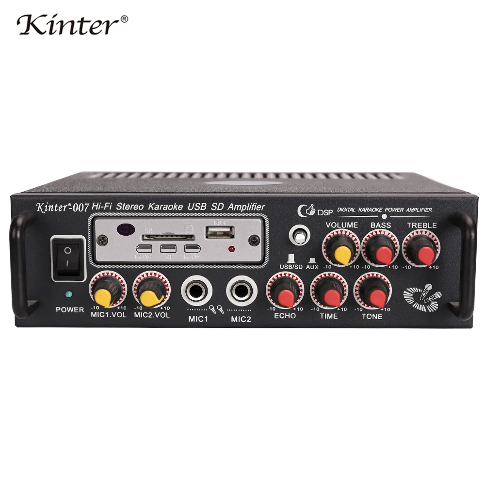 Kinter 007 караоке усилитель аудио 2.0CH 30 Вт contro bass высокие частоты музыки микрофон эхо
