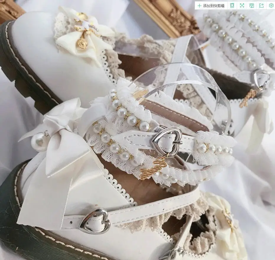 Ручной работы в стиле "Лолита" Косплэй жемчужные туфли; женская обувь на платформе с каблуком; туфли в стиле Лолиты с бантом; туфли в стиле «Принцесса» Tb1010
