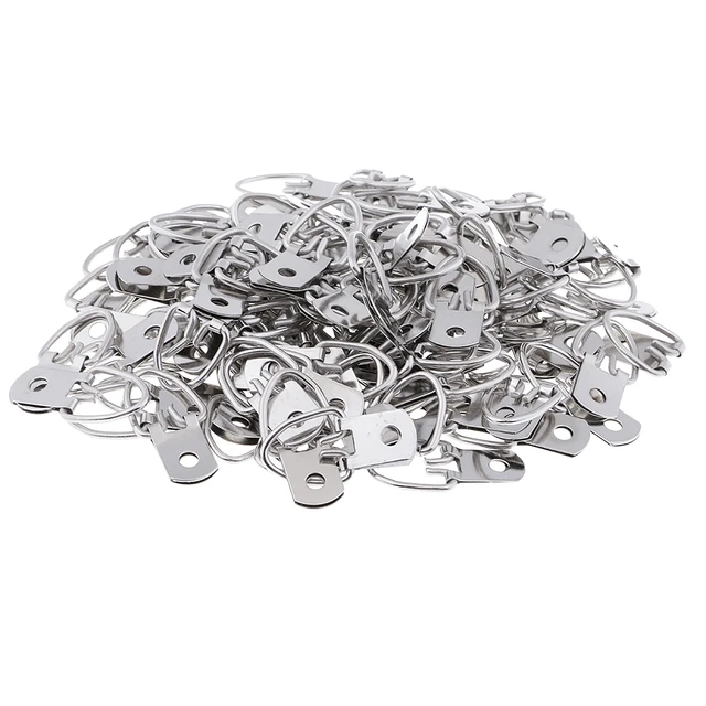 100 Db Egy Lyukú D Gyűrűs Kép Keretek Mini Akasztókhorgok 1,25 X 0,59 Hüvelyk - Image 2