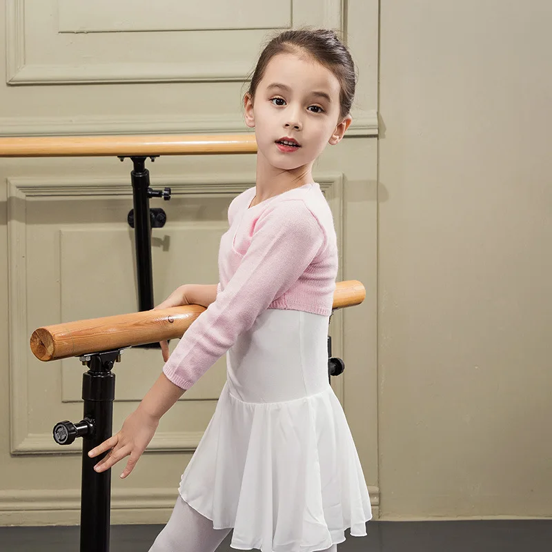 

France Children Autumn And Winter Three-quarter-length Sleeve Sweater Warm Ballet Knitted Short Jacket Women's Dancing Dress