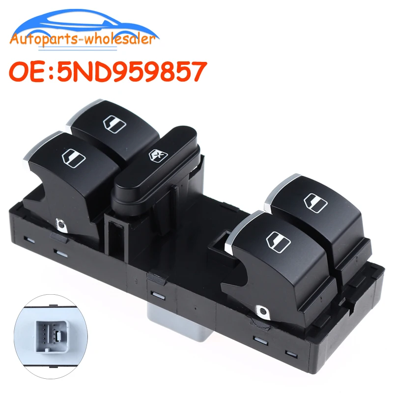 • Per Vw Touran Tiguan Passat B6 B7 Cc Golf Mk5 Mk6 Jetta Iii Amarok Lato Conducente Master Window Controller Interruttore Chrome