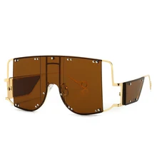 Негабаритные прозрачные зеленые коричневые солнцезащитные очки для женщин Rihanna дизайнерские прозрачные оттенки итальянский бренд высокое качество большие очки для мужчин Gafas