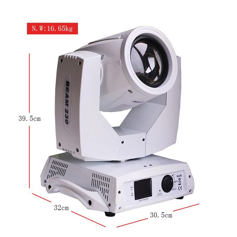 Сценический светильник 2 шт белый цвет 230 Вт движущаяся головка луч светильник 7r Osram Лампа вертикальное сканирование 250 ° 16 бит точное сканирование