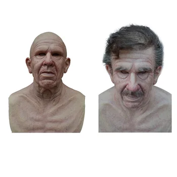 

1Pc Old Man Scary Mask Cosplay Scary Full Head Latex Mask Halloween Horror Funny Cosplay Party Mask Old Man Head Helmet Masks