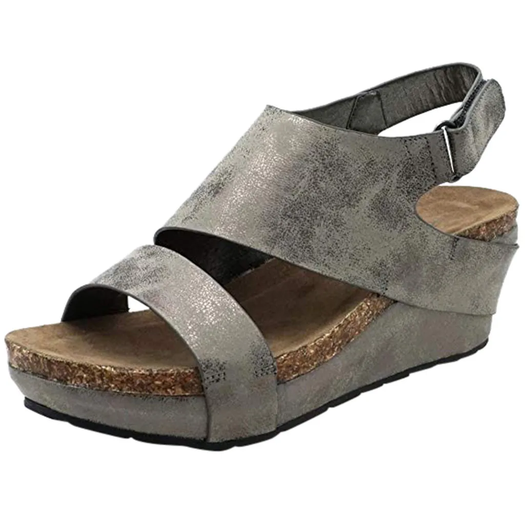 

Sandals Adjustable Ankle Roman Women's Sandals Shoes Summer Wedges Open Toe Beach Femme Platform Sandals Sandalia Feminina LX 45