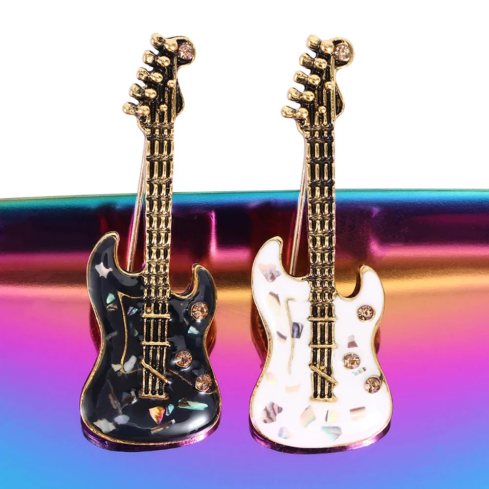 Винтажные эмалированные броши для мини-гитары в стиле панк-рок, креативные музыкальные Броши Instru для мужчин, Т-образные броши, женская и мужская одежда, значок на воротник, ювелирные изделия