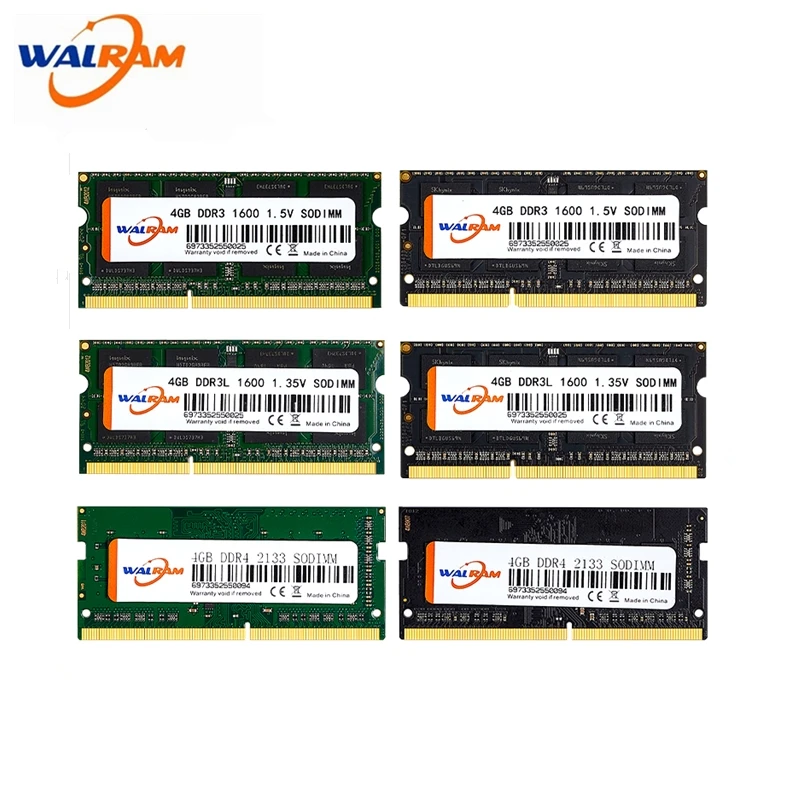 WALRAM memoria ram ddr3 8gb 1600mhz ddr4 3200mhz 2666mhz ecc reg ddr3l 16gb  32gb Laptop Computer Memory Modul sodimm 1.5V 204PIN