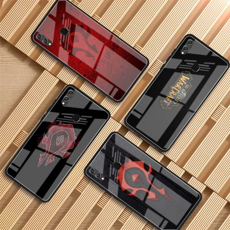 

Wows Logo World Of Warcrafts Tempered Glass Phone Case For Huawei P20 P30 lite P20 P30 PRO MATE 20 lite 20 PRO Honor 10