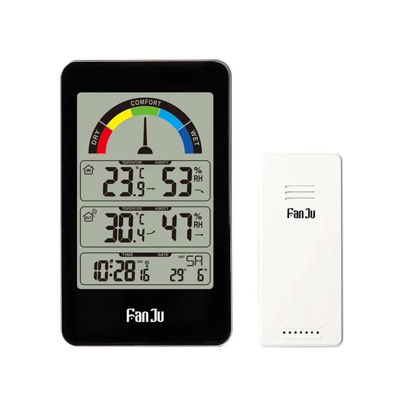 

Set Home Hygrometer Comfort Indicator Hangable Clock Indoor Outdoor Thermometer Temperature Instruments