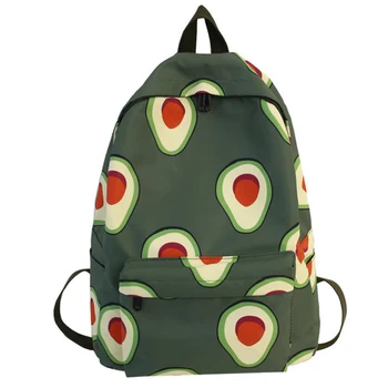 

Cute Avocado Green Backpack Fashion Nylon Carrot Fruit Print Rucksack Women Large school bagpack for teenage girl mochilas mujer