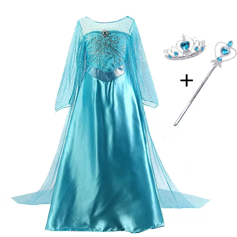 Нарядное платье Эльзы для маленьких девочек; карнавальный костюм Эльзы на Хеллоуин; праздничные платья принцессы; Фантазийная детская одежда; одежда Анны и Эльзы - Color: Style 2