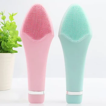 

Facial Cleansing Brush Sonic Vibration Face Cleaner Silicone Deep Pore Cleaning Electric Waterproof Massage Soft