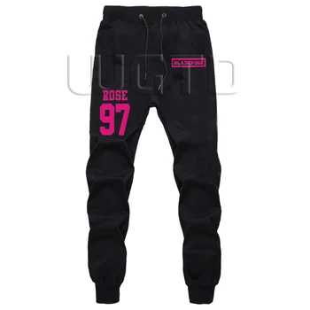

2018 Kpop Blackpink ROSE LISA JENNIE JISOO Summer Sweat Students Beach Print Cotton Pants Fitness Long Length Trousers