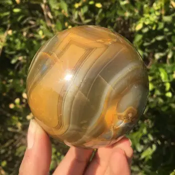 

Natural Gemstone yellow Agate Carnelian Sphere Crystal Ball Reiki Healing Globe Home Decor