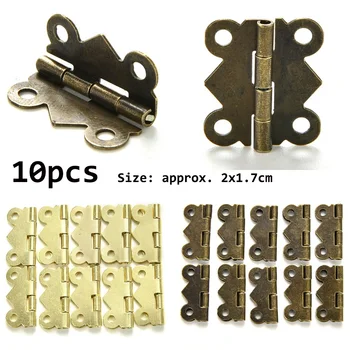 

20x17mm 10PCS DIY Vintage Antique Brass Butterfly Hinge For Jewelry Box Repair Model Making Storage Box (without Screw)