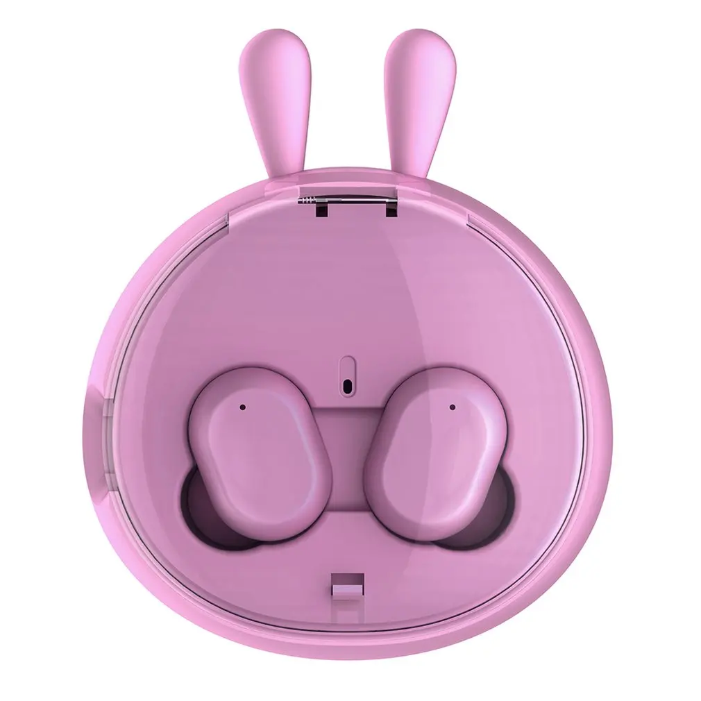 Pink Беспроводные Bluetooth 5,0 наушники i10 достаточно легкие и маленькие бинауральные беспроводные наушники-вкладыши спортивные мини Мультяшные наушники - Цвет: Pink