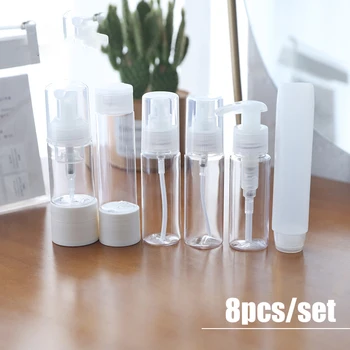 

8Pcs/set Portable Transparent Travel Cosmetics Bottle Lotion Cleanser Containers Container Travel Refillable Bottle