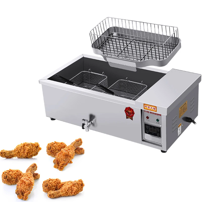 

Household Double Cylinder Deep Fryer Electric French Fries Frying Machine 12L/25L Industrial Deep Fryer