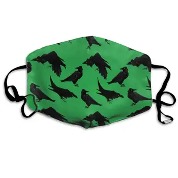 

CIGOCI Soft Earloop Mouth Masks, Anti-Dust Smog Mouth-Muffle with Adjustable Elastic Band - Windproof Crows Ravens Green Half