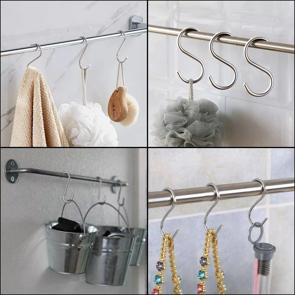 5/10Pcs S Shaped Hooks Metal S Shaped Hooks S Hook Stainless Steel