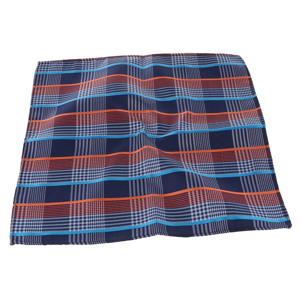 Cotton Plaid Men Handkerchief Square Decorative Suits Grid Hanky 25x25cm Perfect gift for gentlemen, grandfathers, fathers, dads