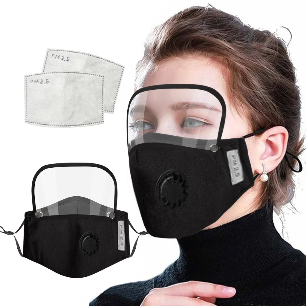 Face Mask Adults Unisex Outdoor Dustproof Mask Face Protective Eyes Shield Filters Washable Reusable
