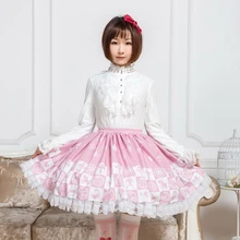 Принцесса сладкий Лолита Юбки японский принцесса Лолита Розовый Созвездие плед половина длины плиссированная юбка GZWY009