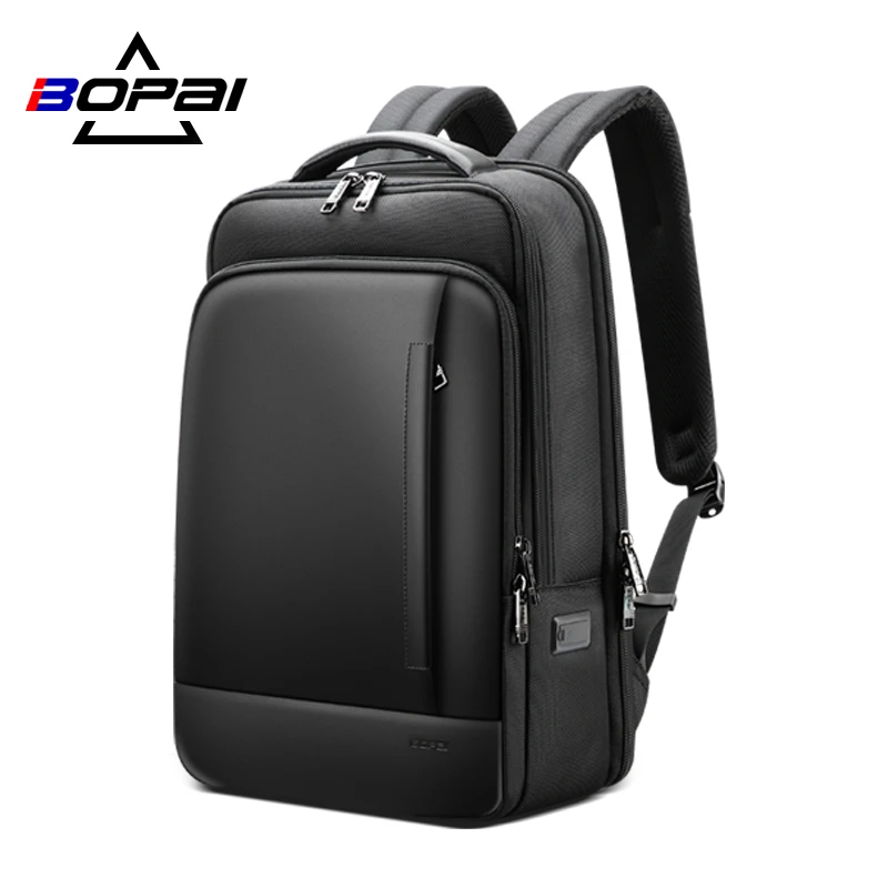 15.6 inch Laptop Backpack Men Business Bags Waterproof Large Leather Travel Bag