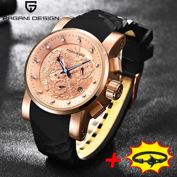 

PAGANI DESIGN Men Quartz Waterproof Business Casual Watches Fashion Brand Silicone Luxury Chronograph Clocks Relogio Masculino