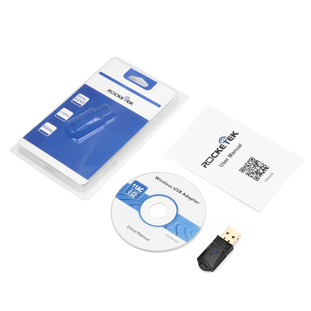 AC600Mbps USB Wi-Fi адаптер, двухдиапазонный USB беспроводной LAN карта адаптер для настольного ПК лэптоп ноутбуки 802.11a/G/N