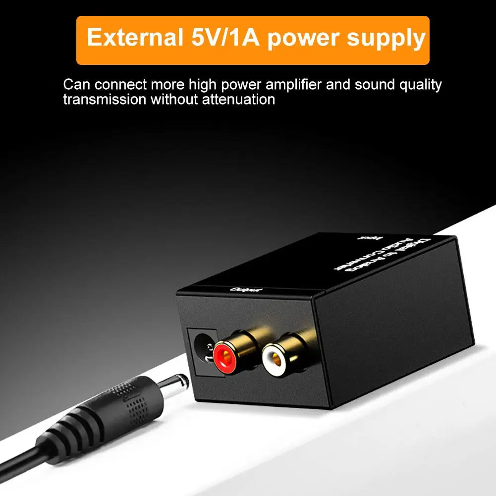 

Coaxial Signal to Analog Converter L / R RCA 3.5mm Audio Digital Fiber Stereo Audio Signal Converter Adapter