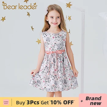 

Bear Leader Girl Princess Dress 2020 New Summer Kids Flowers Dress Floral Sweet Party Outfit Butterfly Costume Children Clothing