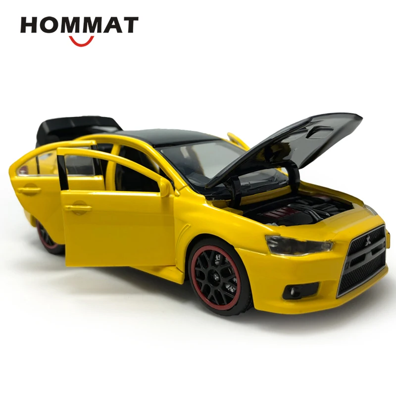 HOMMAT 1:32 Mitsubishi Lancer Evolution 10 с черной крышей справа, металлический сплав, литые игрушки, модели автомобилей, игрушки для детей