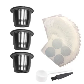 

2020 Refillable Nespresso Coffee Capsule Flim Sticker Refilling Stainless Steel Capsule Self Adhesive Aluminum Foil Brewer Lid