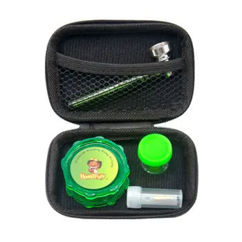 

Smoking Set 5pcs Plastic Grinder Glass Tobacco Pipe Cigarette Filter Mouthpiece Tobacco Shreded Storage Jar Nylon Storage Bag